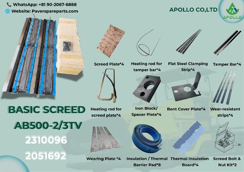 Latest company case about APOLLO Screed Package AB500-2TV AB500-3TV for Asphalt Paver – Part Number 2051692 2310096