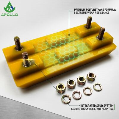 APOLLO 2411111 Yellow Polyurethane Track Pad 260mm Track Shoe for W1900 W195 Milling Machines