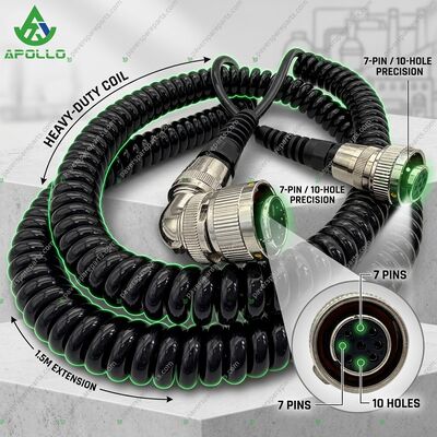 APOLLO 360-6702 Spiral Cable 1.5M AF655F Ultrasonic Level Meter Connection Asphalt Paver Parts