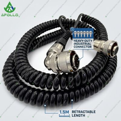 APOLLO 360-6702 Spiral Cable 1.5M AF655F Ultrasonic Level Meter Connection Asphalt Paver Parts