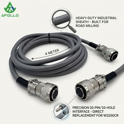 APOLLO W2200CR Main Console Power Cable 130245 4M 10-Pin Replacement Cord for Road Milling Machine