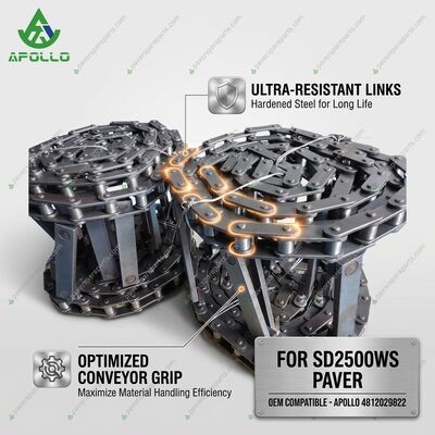 APOLLO 4812029822 Scraper Chain Assembly Paver Conveyor Chain For SD2500WS Asphalt Paver