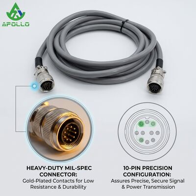 APOLLO 130245 Power Cable 4M 10-Pin Console Cord for W2200CR Asphalt Paver